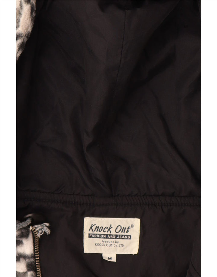 Damska kurtka polarowa z kapturem KNOCK OUT UK 14, średnia, biała, geometryczna