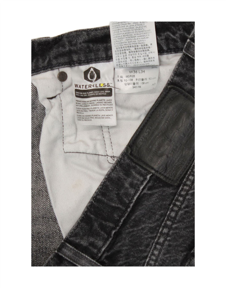 Męskie proste dżinsy Levi's W36 L31 Szara bawełna