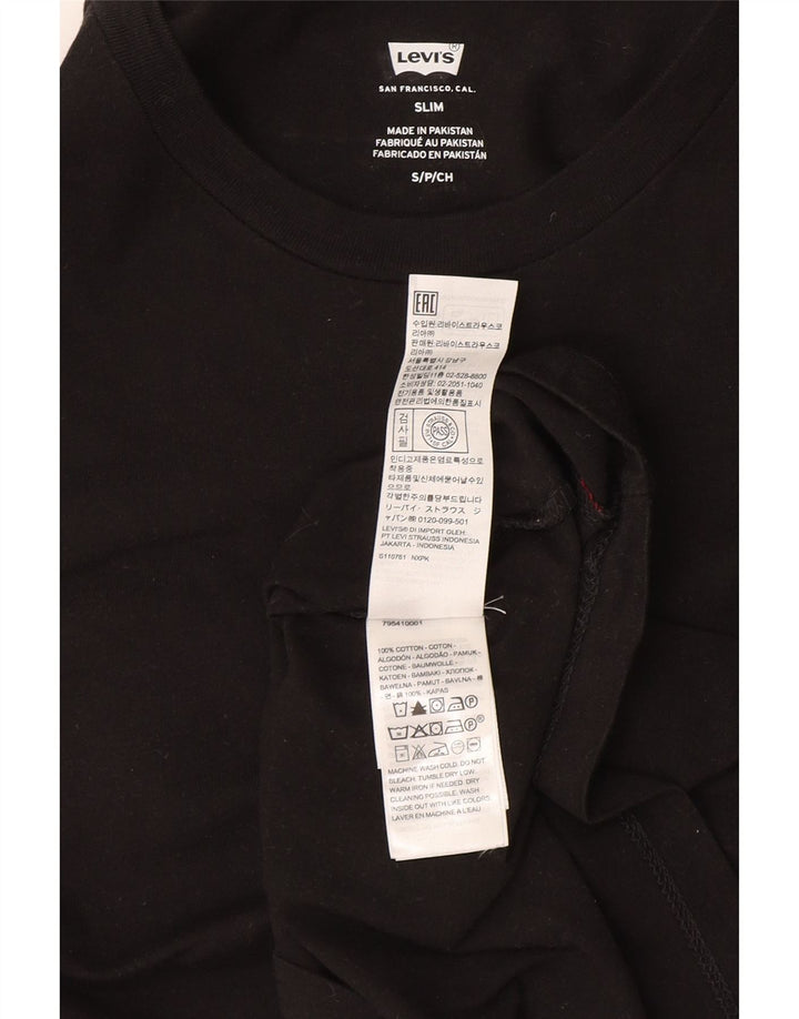 Męski T-shirt Levi's Slim Fit, mały, czarny, bawełniany