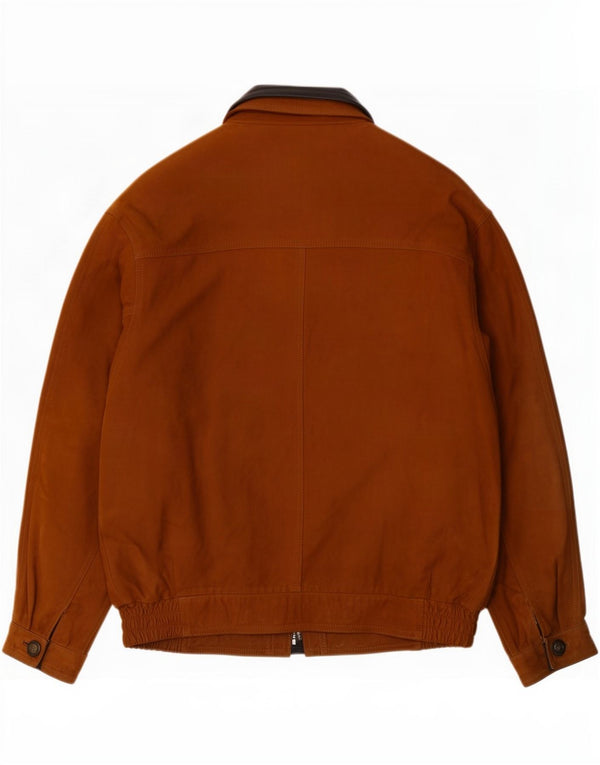 Vintage męska kurtka skórzana IT 54 2XL brązowa