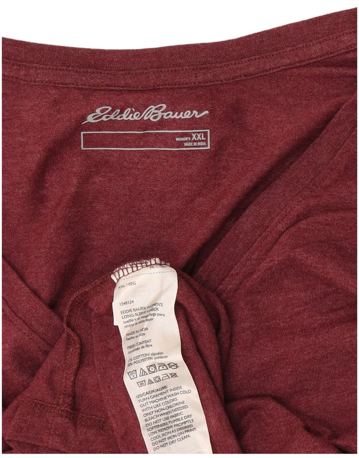 Damski top z długim rękawem Eddie Bauer UK 20 2XL Burgundowa bawełna