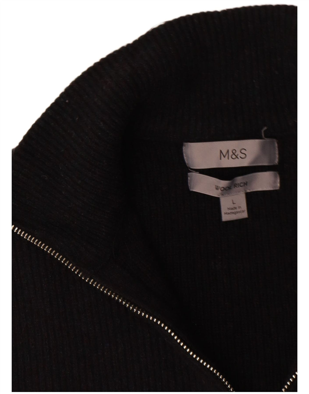 Marks & Spencer Męski sweter rozpinany, duży, granatowy, wełniany
