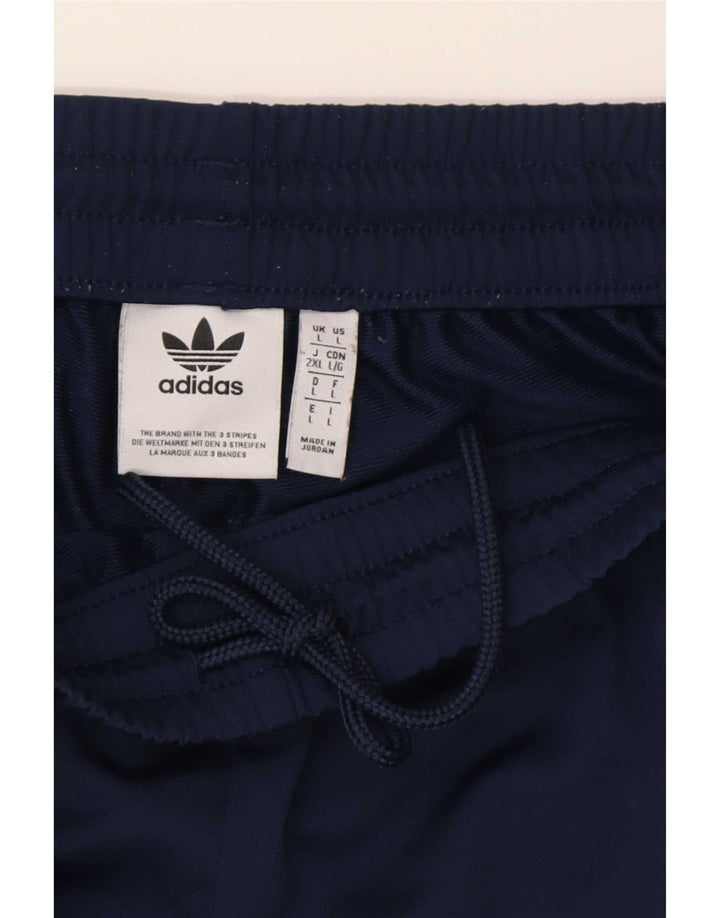Męskie spodnie dresowe Adidas, duże, granatowe, poliestrowe