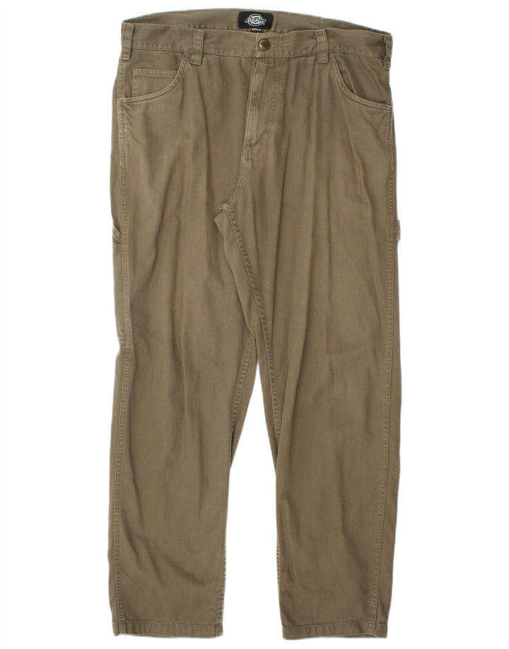 Męskie proste spodnie cargo DICKIES W34 L32, bawełna khaki