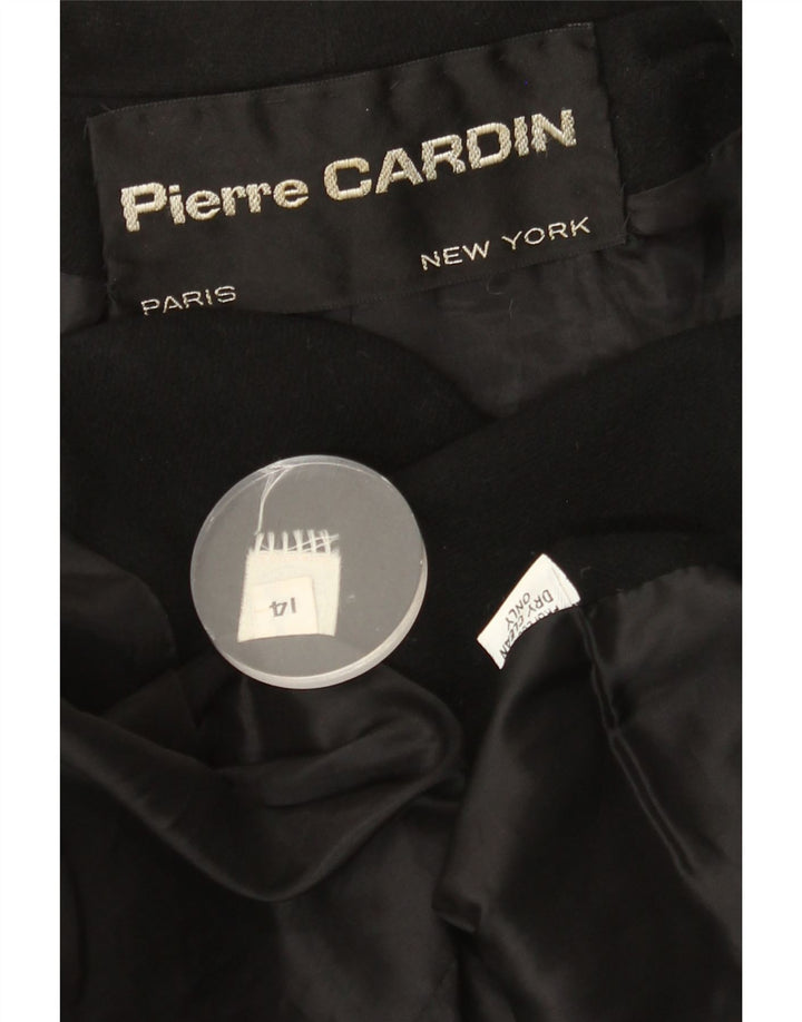 PIERRE CARDIN Womens Paris Crop 2 Button Blazer Jacket UK 14 Medium Black