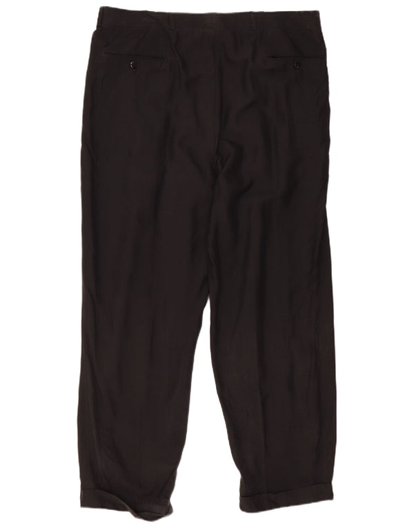 Spodnie garniturowe męskie Hugo Boss EU 56 3XL W40 L31 Czarny jedwabny klasyczny