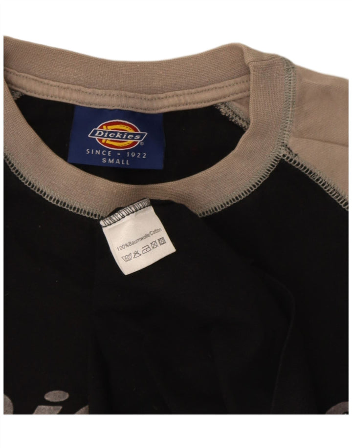 Męski top Dickies z grafiką, długim rękawem, małą czarną, bawełnianą w bloki kolorów