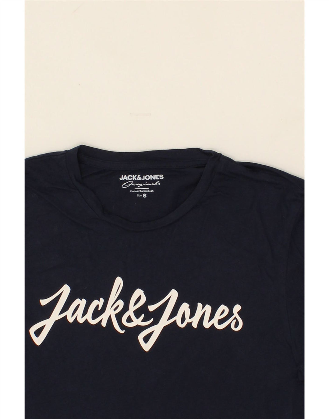 JACK & JONES Mens Graphic T-Shirt Top Small Navy Blue Vintage Jack & Jones and Second-Hand Jack & Jones from Messina Hembry 