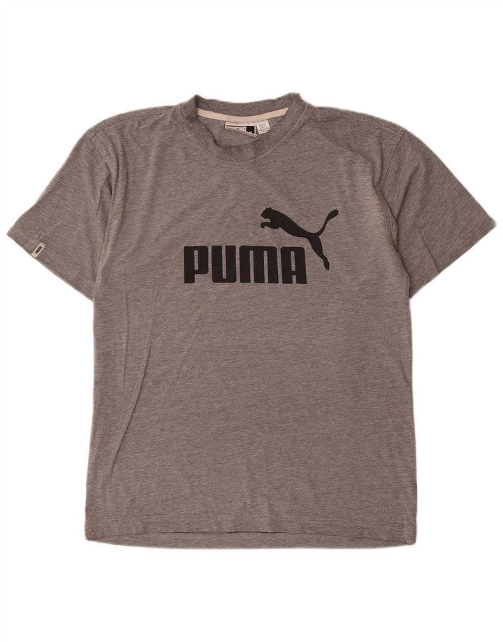Męski T-shirt z grafiką Puma, średni szary, nakrapiany