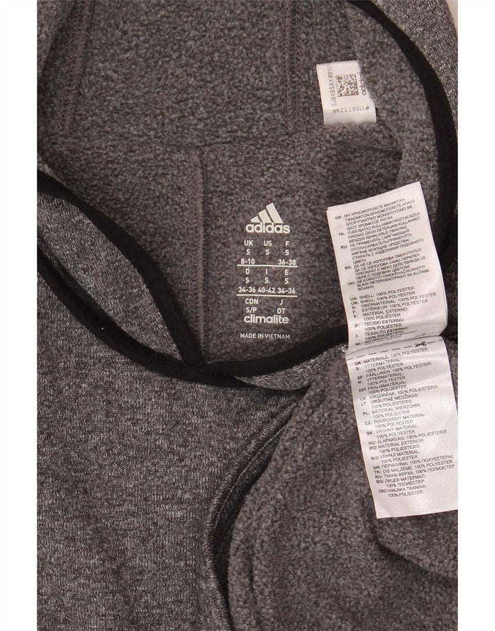 Damska bluza z kapturem Adidas Climalite UK 8/10 Mały szary poliester