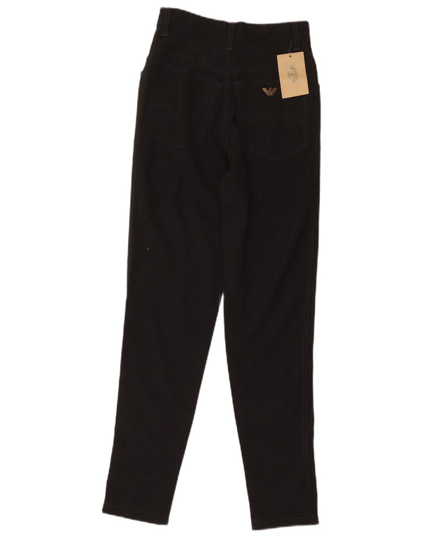 Damskie spodnie typu casual z wysokim stanem Armani W26 L28 Czarny poliester