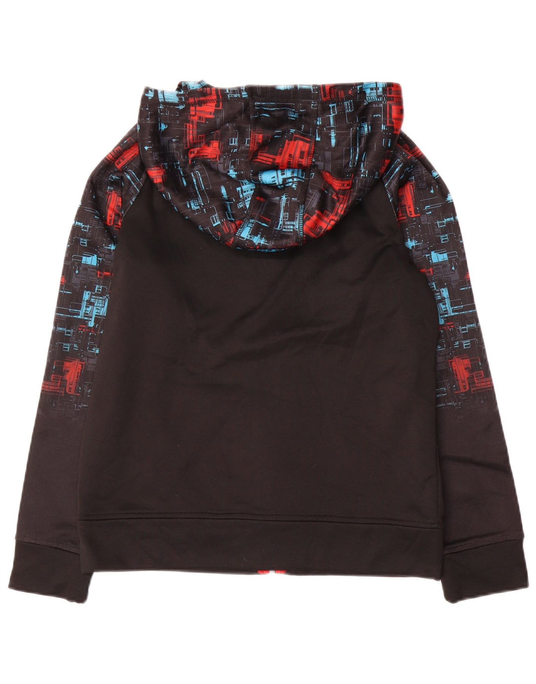 Chłopięcy sweter Puma z kapturem i zamkiem, 14-15 lat, duży, czarny, geometryczny poliester