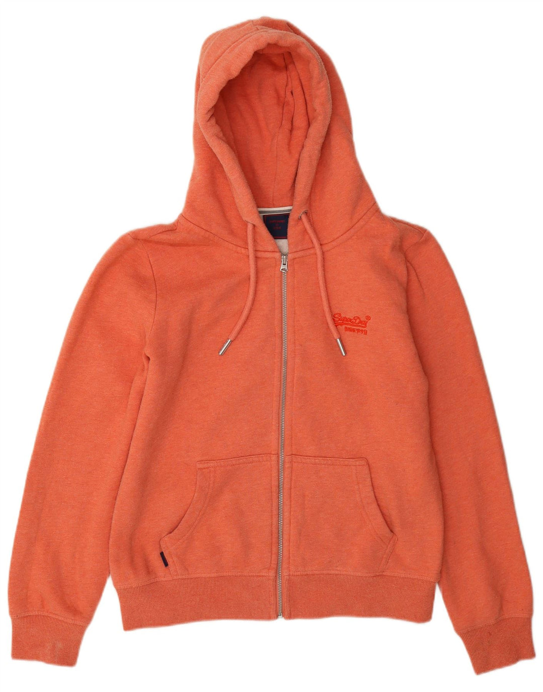 Damski sweter oversize Superdry z kapturem i zamkiem, UK 12, średni pomarańczowy, bawełniany