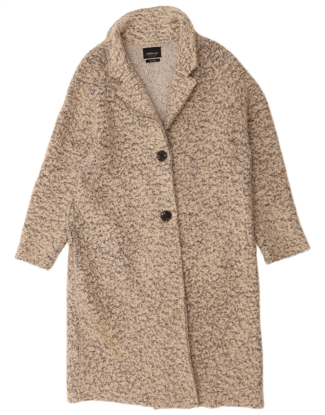 Damski płaszcz oversize Zara UK 10 Small, beżowy, wełniany