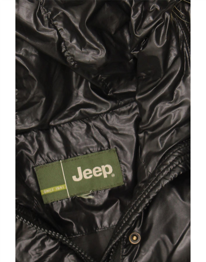 JEEP Womens Hooded Padded Coat UK 12 Medium Black Polyester Vintage Jeep and Second-Hand Jeep from Messina Hembry 