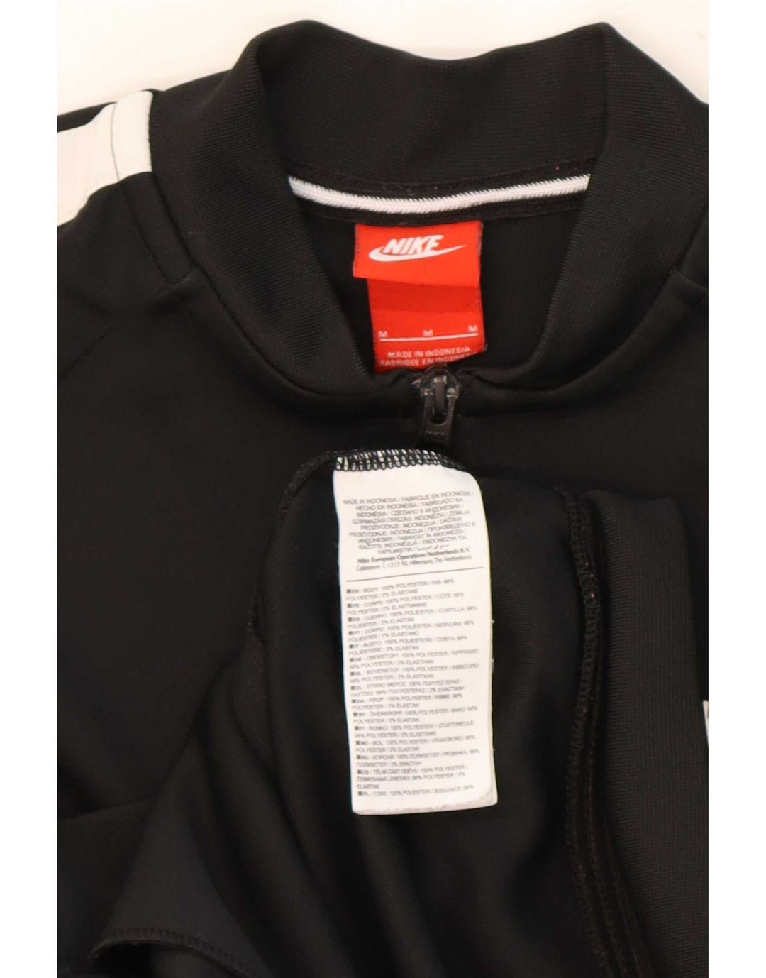 Męska kurtka dresowa Nike, średnia czarna, poliestrowa z blokami kolorów