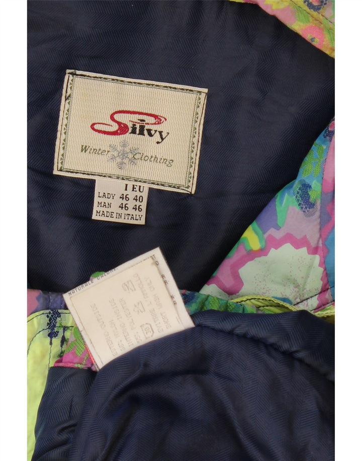 Damska kurtka narciarska z kapturem, oversize, Silvy EU 40, średnia, wielokolorowa w kwiaty