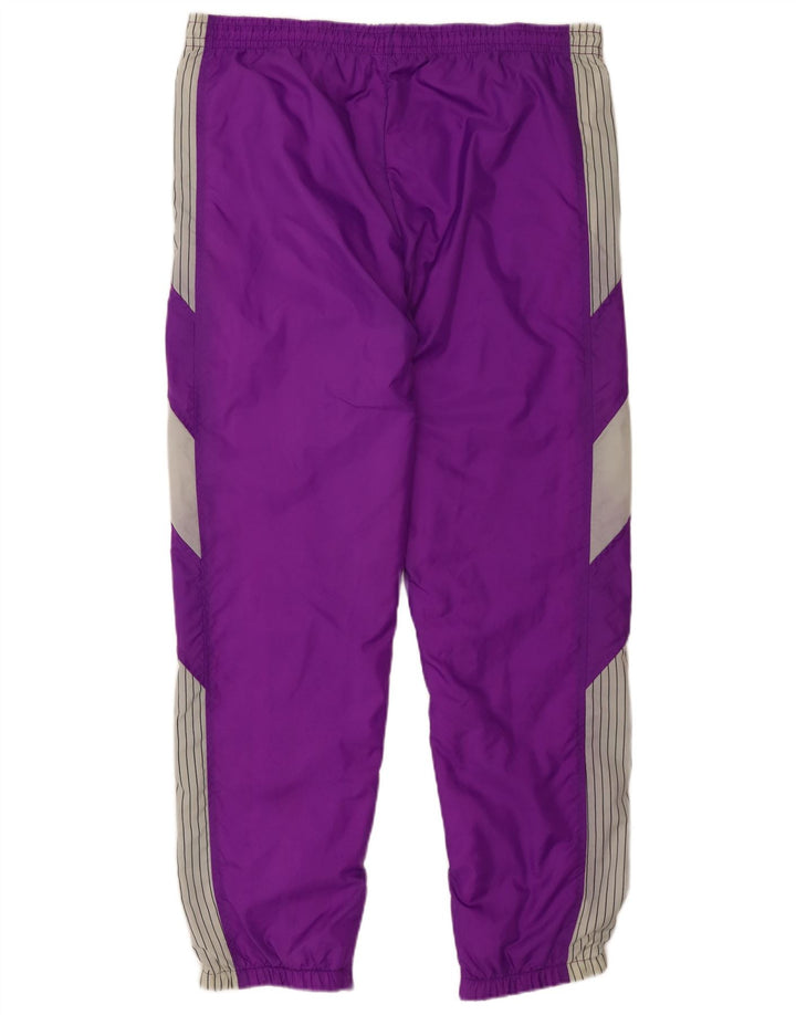 Vintage damski pełny dres EU 42, duży, fioletowy poliamid w paski