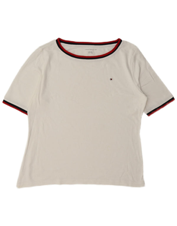 Tommy Hilfiger Womens Short Sleeve Regular Fit T-Shirt Top UK 18 XL White