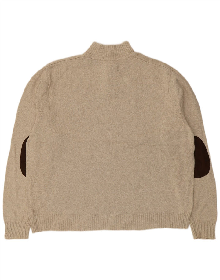 Męski sweter zapinany na guziki Chaps 2XL, beżowa bawełna