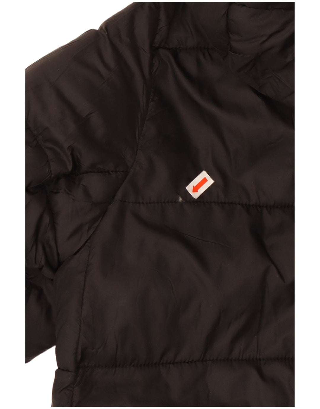 Damski, oversize'owy, ocieplany płaszcz z kapturem ZARA UK 10, mały, czarny poliester