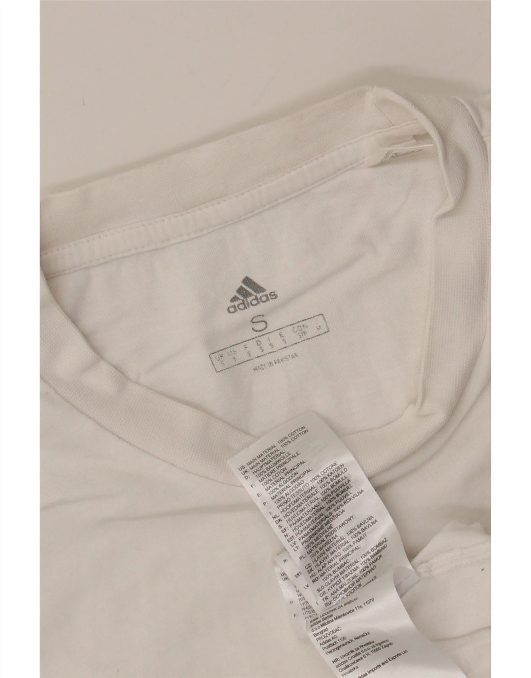 ADIDAS Mens Graphic T-Shirt Top Small White Cotton Vintage Adidas and Second-Hand Adidas from Messina Hembry 