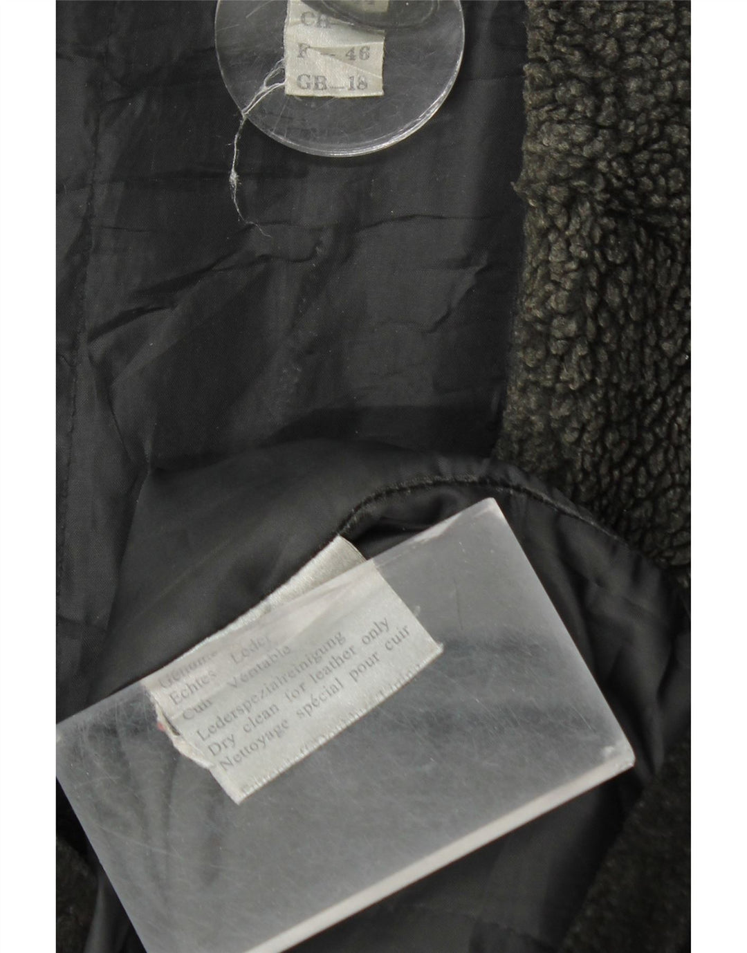 Zamszowy płaszcz damski VINTAGE UK 18 XL, czarna skóra