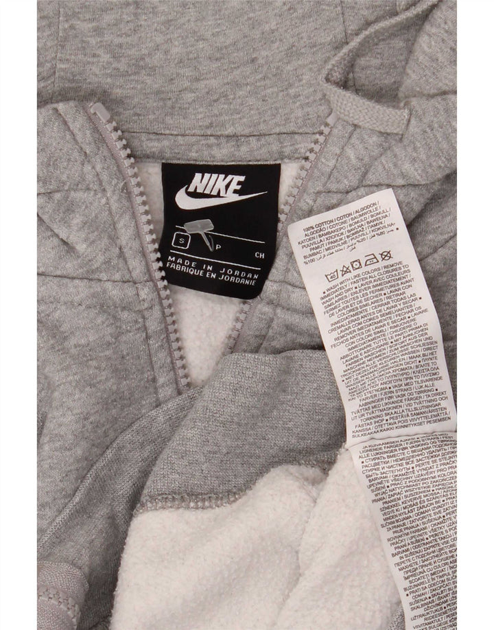 Męski sweter z kapturem i zamkiem Nike, mały, szary, bawełniany