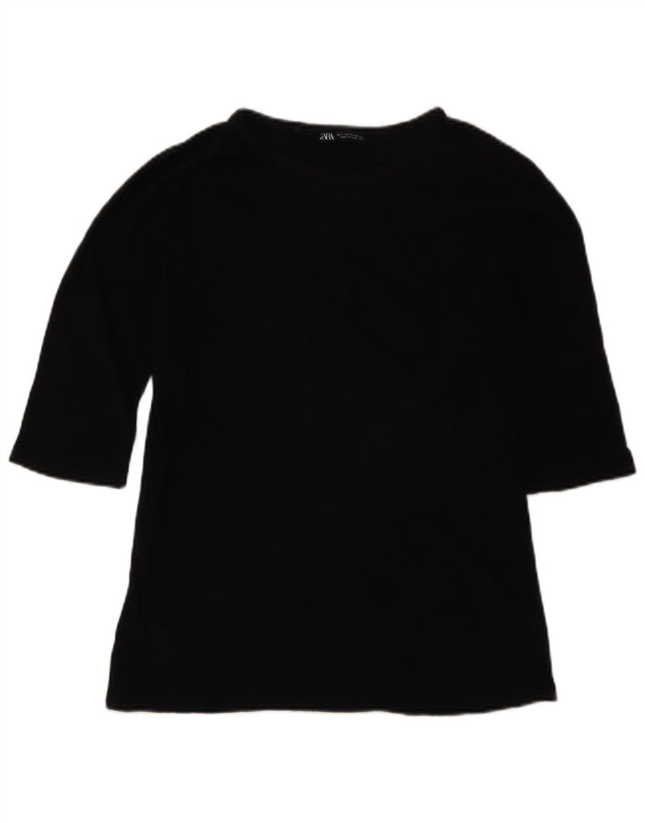 Top damski Zara z rękawem 3/4 UK 10, mały, czarny