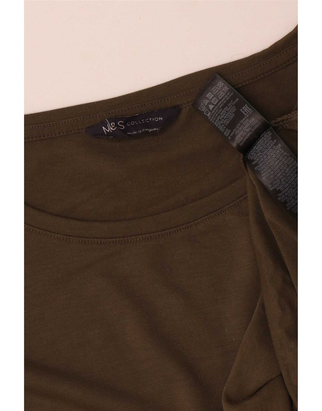 Marks & Spencer Damski top oversize z grafiką, z długim rękawem, UK 18 XL, khaki
