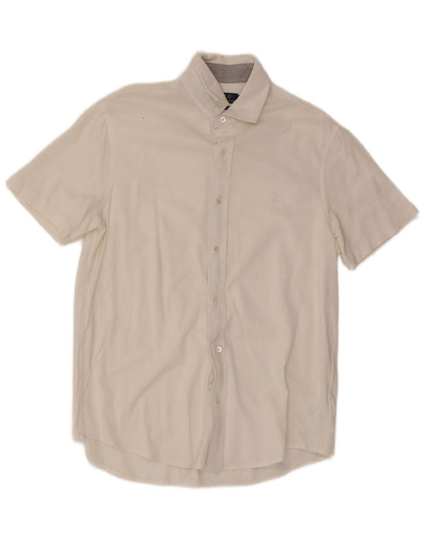 Koszula męska Polo Ralph Lauren z krótkim rękawem, slim fit, średnia biała bawełna
