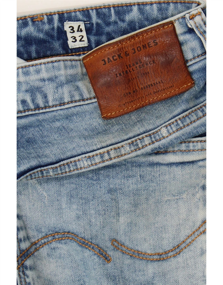 JACK & JONES Mens Slim Jeans W34 L29 Blue Cotton Vintage Jack & Jones and Second-Hand Jack & Jones from Messina Hembry 