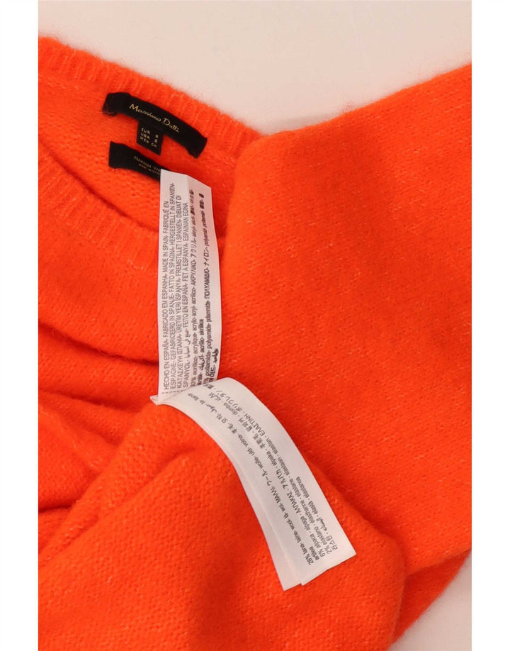 Damski sweter oversize Massimo Dutti z okrągłym dekoltem UK 10, mały pomarańczowy