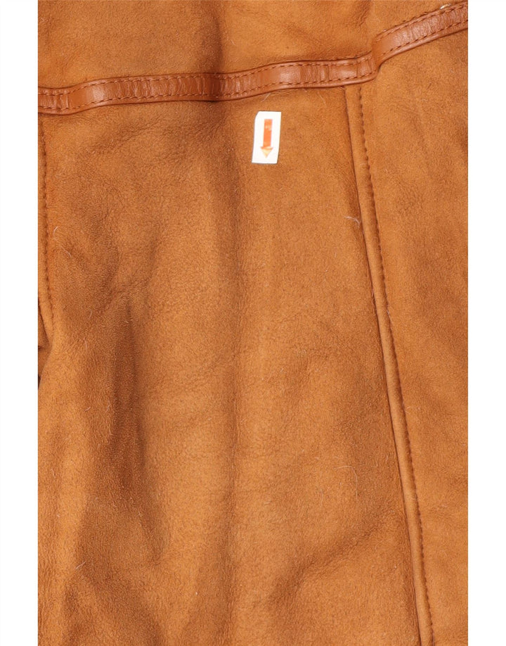 Damska kurtka shearling w stylu vintage IT 42 Średni beżowy shearling