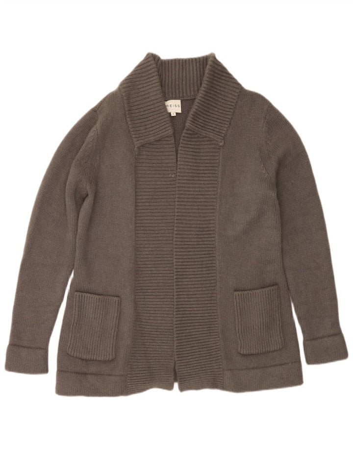 Sweter damski Reiss Open Cardigan UK 14 Średni szary nylon