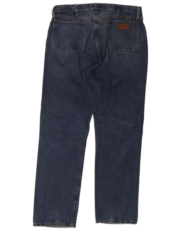 Męskie proste dżinsy Wrangler W38 L32 Niebieskie bawełniane