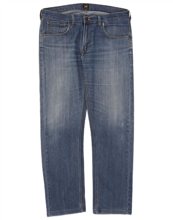 Damskie jeansy Lee Daren Straight W34 L29 Niebieskie bawełniane