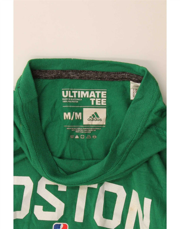 Adidas Męskie Boston Celtics Graphic Top z długim rękawem, średni zielony poliester