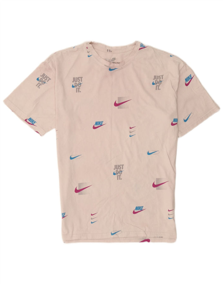 Męska koszulka Nike o luźnym kroju z grafiką, średnia biała bawełna