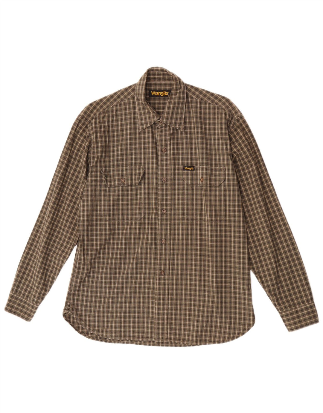 Koszula męska Wrangler, mała, bawełniana krata khaki