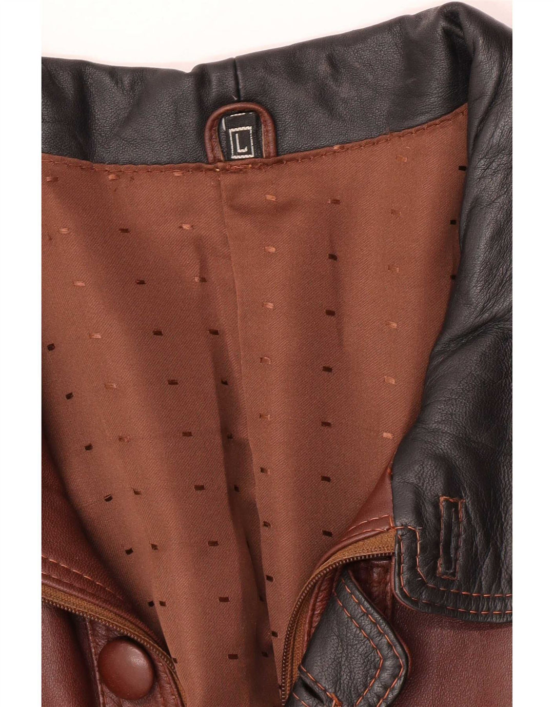 Vintage męska kurtka skórzana bomber UK 40 duża brązowa