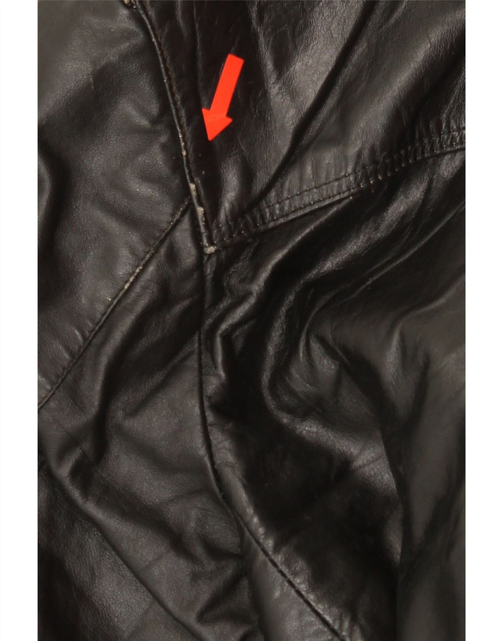 VINTAGE Womens Leather Coat UK 18 XL Black Vintage Vintage and Second-Hand Vintage from Messina Hembry 