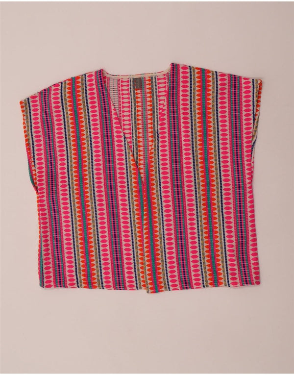 Vintage Womens Sleeveless Bolero Top UK 16 Large Multicoloured Geometric