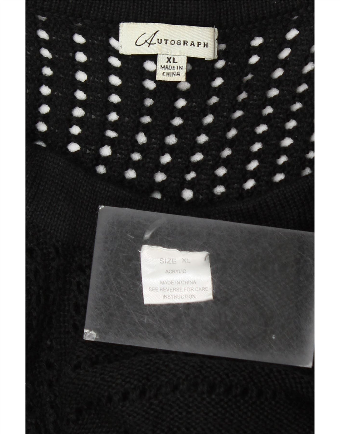 Marks & Spencer Damski sweter oversize z autografem, UK 18 XL, czarny