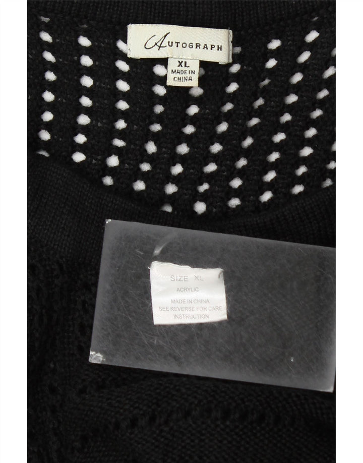 Marks & Spencer Damski sweter oversize z autografem, UK 18 XL, czarny
