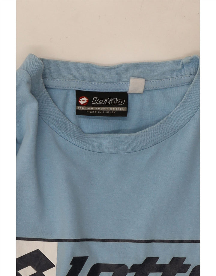 Męska koszulka z grafiką Lotto, bawełniana, średnia niebieska