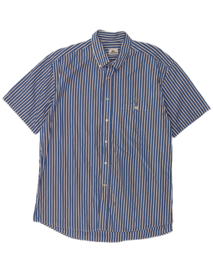 Koszula męska z krótkim rękawem Lacoste, rozmiar 44, XL, niebieska w prążki