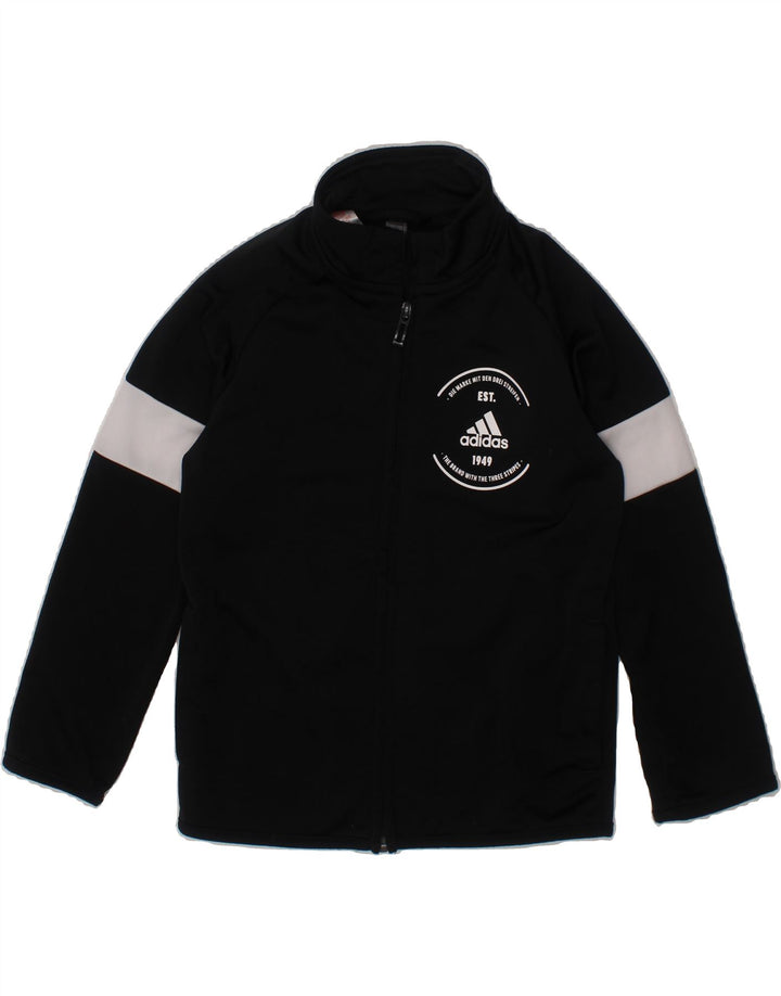 ADIDAS Boys Graphic Tracksuit Top Jacket 5-6 Years Black Colourblock Vintage Adidas and Second-Hand Adidas from Messina Hembry 