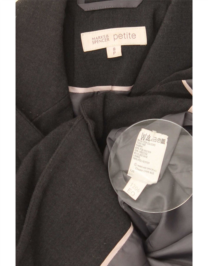 Marks & Spencer Damska marynarka Petite zapinana na 3 guziki, UK 8, mała, szara