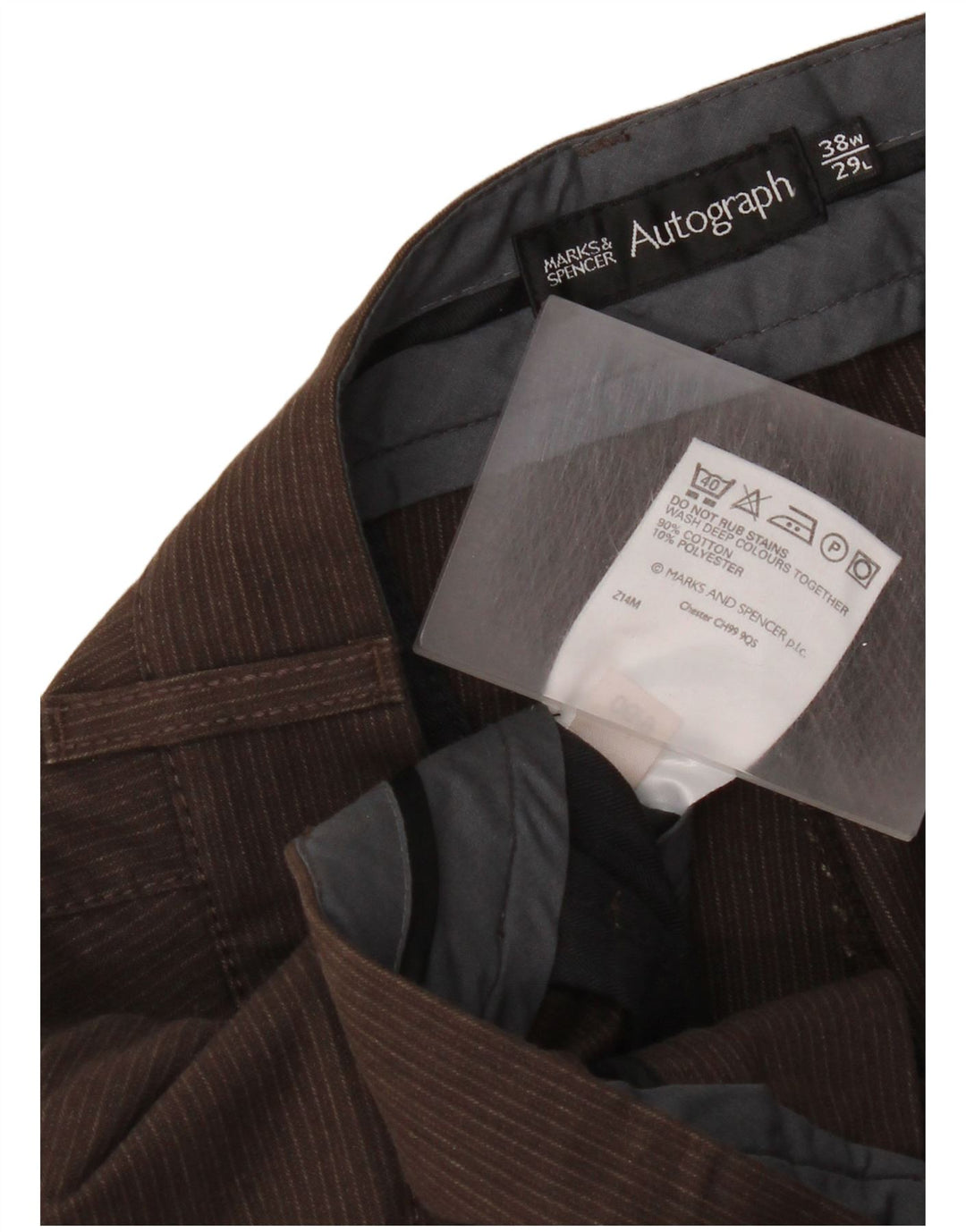 Spodnie damskie Marks & Spencer Autograph W38 L24 Brązowe prążki